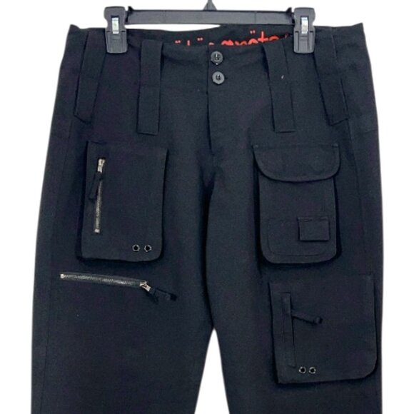 Pete & Greta by Johnny Was Hailey Cargo Pants Black Size 6 Pre-Loved - Picture 2 of 6